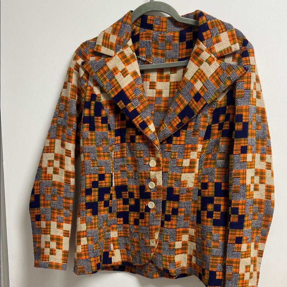 Geometric Patterned Women's Blazer - image 8